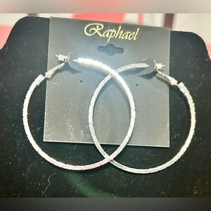 NWT Silver Hoop Earrings for Sensitive Ears 2”​​